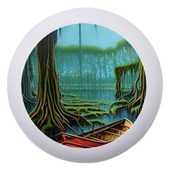 Boat Canoe Swamp Bayou Roots Moss Log Nature Scene Landscape Water Lake Setting Abandoned Rowboat Fi Dento Box With Mirror by Posterlux