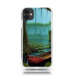 Boat Canoe Swamp Bayou Roots Moss Log Nature Scene Landscape Water Lake Setting Abandoned Rowboat Fi iPhone 11 TPU UV Print Case Front