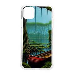 Boat Canoe Swamp Bayou Roots Moss Log Nature Scene Landscape Water Lake Setting Abandoned Rowboat Fi Iphone 11 Pro Max 6 5 Inch Tpu Uv Print Case by Posterlux