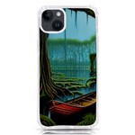 Boat Canoe Swamp Bayou Roots Moss Log Nature Scene Landscape Water Lake Setting Abandoned Rowboat Fi iPhone 14 Plus TPU UV Print Case Front