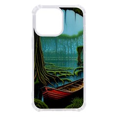 Boat Canoe Swamp Bayou Roots Moss Log Nature Scene Landscape Water Lake Setting Abandoned Rowboat Fi Iphone 13 Pro Tpu Uv Print Case by Posterlux