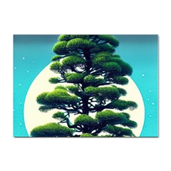 Pine Moon Tree Landscape Nature Scene Stars Setting Night Midnight Full Moon Sticker A4 (100 Pack) by Posterlux