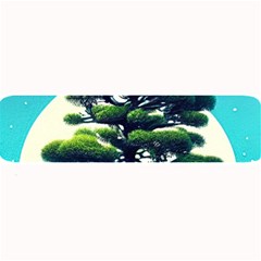 Pine Moon Tree Landscape Nature Scene Stars Setting Night Midnight Full Moon Large Bar Mat by Posterlux