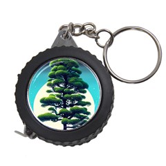 Pine Moon Tree Landscape Nature Scene Stars Setting Night Midnight Full Moon Measuring Tape by Posterlux