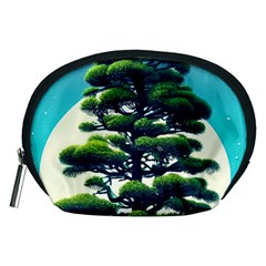 Pine Moon Tree Landscape Nature Scene Stars Setting Night Midnight Full Moon Accessory Pouch (medium) by Posterlux