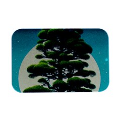 Pine Moon Tree Landscape Nature Scene Stars Setting Night Midnight Full Moon Open Lid Metal Box (silver)   by Posterlux