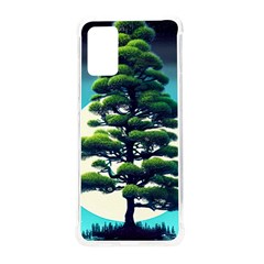 Pine Moon Tree Landscape Nature Scene Stars Setting Night Midnight Full Moon Samsung Galaxy S20plus 6 7 Inch Tpu Uv Case by Posterlux