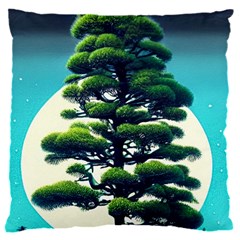 Pine Moon Tree Landscape Nature Scene Stars Setting Night Midnight Full Moon 16  Baby Flannel Cushion Case (two Sides)