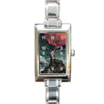 Night Sky Nature Tree Night Landscape Forest Galaxy Fantasy Dark Sky Planet Rectangle Italian Charm Watch Front