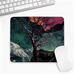 Night Sky Nature Tree Night Landscape Forest Galaxy Fantasy Dark Sky Planet Large Mousepad Front