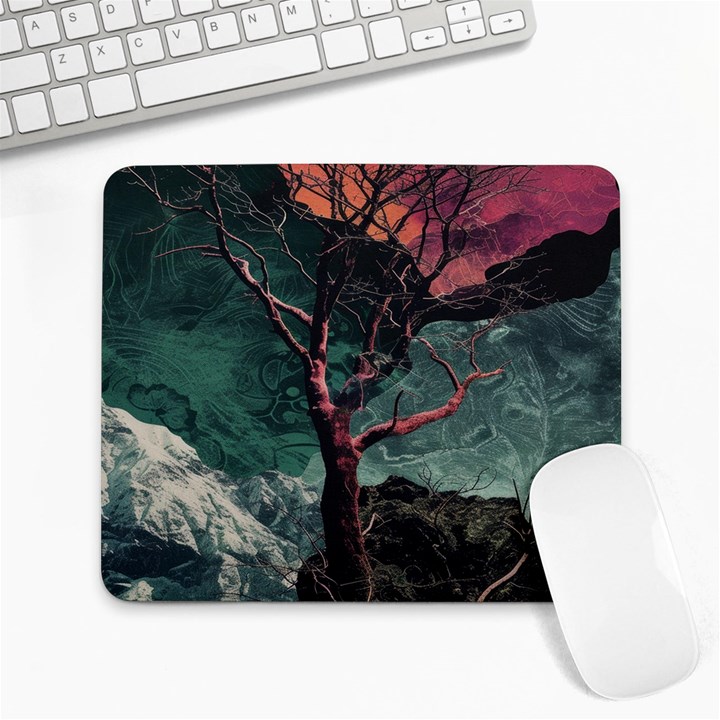 Night Sky Nature Tree Night Landscape Forest Galaxy Fantasy Dark Sky Planet Large Mousepad