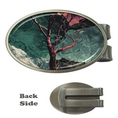 Night Sky Nature Tree Night Landscape Forest Galaxy Fantasy Dark Sky Planet Money Clips (oval) 