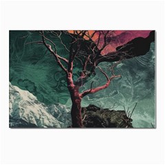 Night Sky Nature Tree Night Landscape Forest Galaxy Fantasy Dark Sky Planet Postcards 5  X 7  (pkg Of 10) by Posterlux