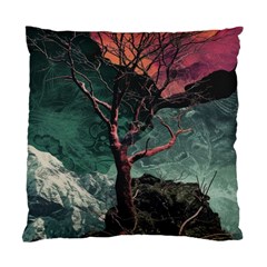 Night Sky Nature Tree Night Landscape Forest Galaxy Fantasy Dark Sky Planet Standard Cushion Case (one Side)