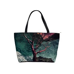 Night Sky Nature Tree Night Landscape Forest Galaxy Fantasy Dark Sky Planet Classic Shoulder Handbag by Posterlux