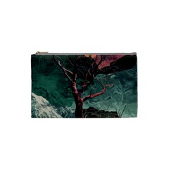 Night Sky Nature Tree Night Landscape Forest Galaxy Fantasy Dark Sky Planet Cosmetic Bag (small) by Posterlux