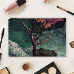 Night Sky Nature Tree Night Landscape Forest Galaxy Fantasy Dark Sky Planet Cosmetic Bag (large)