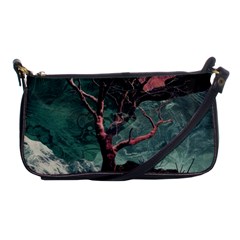 Night Sky Nature Tree Night Landscape Forest Galaxy Fantasy Dark Sky Planet Shoulder Clutch Bag by Posterlux