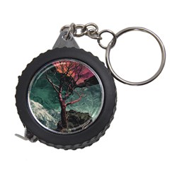 Night Sky Nature Tree Night Landscape Forest Galaxy Fantasy Dark Sky Planet Measuring Tape by Posterlux