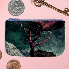 Night Sky Nature Tree Night Landscape Forest Galaxy Fantasy Dark Sky Planet Large Coin Purse