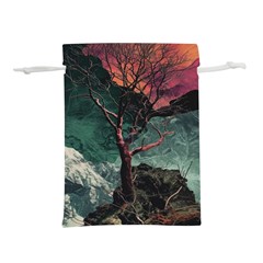 Night Sky Nature Tree Night Landscape Forest Galaxy Fantasy Dark Sky Planet Lightweight Drawstring Pouch (m)