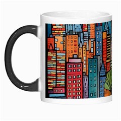 City New York Nyc Skyscraper Skyline Downtown Night Business Urban Travel Landmark Building Architec Morph Mug by Posterlux