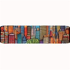 City New York Nyc Skyscraper Skyline Downtown Night Business Urban Travel Landmark Building Architec Large Bar Mat by Posterlux