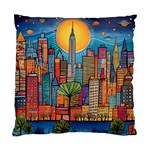 City New York Nyc Skyscraper Skyline Downtown Night Business Urban Travel Landmark Building Architec Standard Cushion Case (One Side) Front