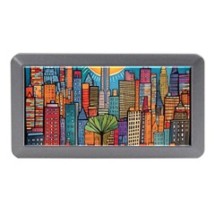 City New York Nyc Skyscraper Skyline Downtown Night Business Urban Travel Landmark Building Architec Memory Card Reader (mini) by Posterlux