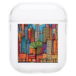 City New York Nyc Skyscraper Skyline Downtown Night Business Urban Travel Landmark Building Architec Soft TPU AirPods 1/2 Case Front