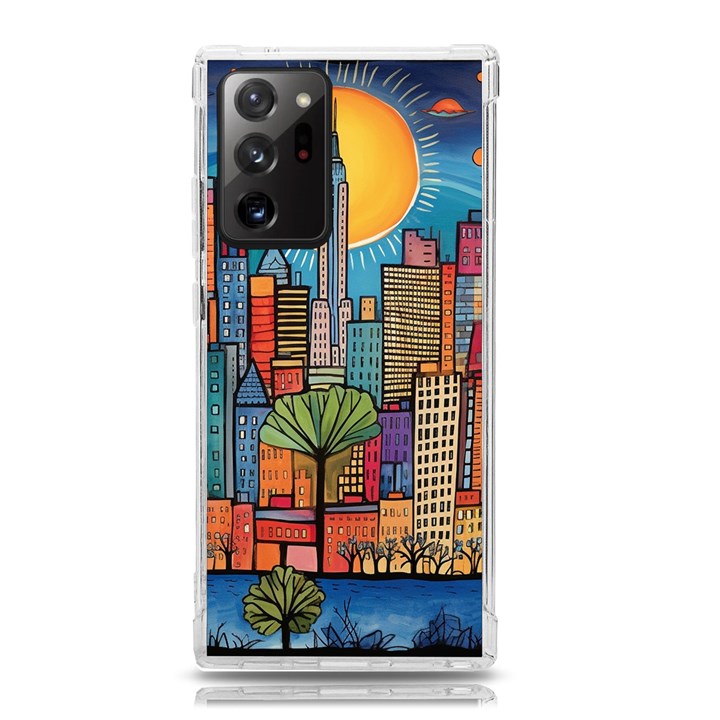 City New York Nyc Skyscraper Skyline Downtown Night Business Urban Travel Landmark Building Architec Samsung Galaxy Note 20 Ultra TPU UV Case