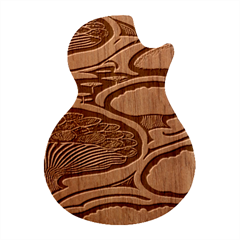 Vintage Ornate Mushroom Leafage Wallpaper Guitar Shape Wood Guitar Pick Holder Case And Picks Set