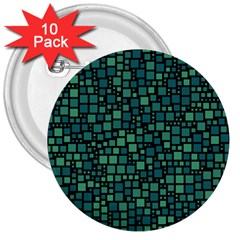 Squares Cubism Geometric Background 3  Buttons (10 Pack) 