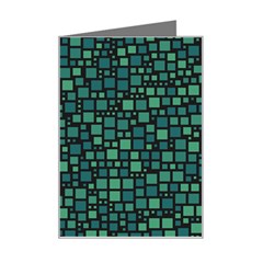 Squares Cubism Geometric Background Mini Greeting Card