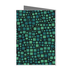 Squares Cubism Geometric Background Mini Greeting Cards (pkg Of 8)