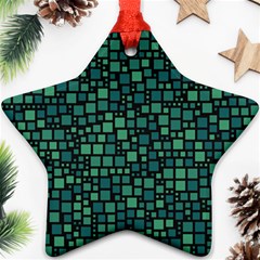 Squares Cubism Geometric Background Star Ornament (two Sides)