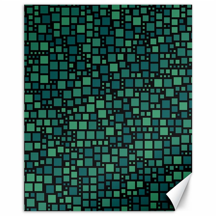 Squares cubism geometric background Canvas 11  x 14 