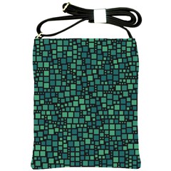 Squares Cubism Geometric Background Shoulder Sling Bag