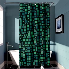 Squares Cubism Geometric Background Shower Curtain 36  X 72  (stall) 