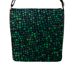 Squares Cubism Geometric Background Flap Closure Messenger Bag (l)