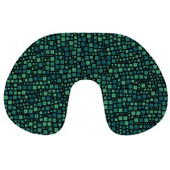 Squares Cubism Geometric Background Travel Neck Pillow