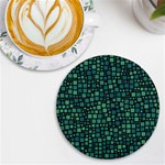 Squares cubism geometric background UV Print Round Tile Coaster Front