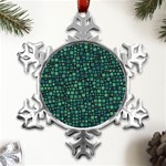 Squares cubism geometric background Metal Small Snowflake Ornament Front