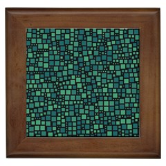 Squares Cubism Geometric Background Framed Tile