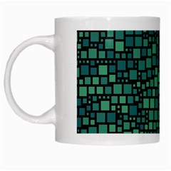 Squares Cubism Geometric Background White Mug