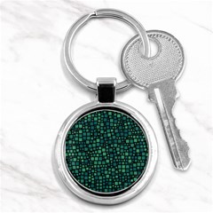 Squares Cubism Geometric Background Key Chain (round)