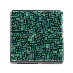 Squares Cubism Geometric Background Memory Card Reader (square 5 Slot) by Maspions