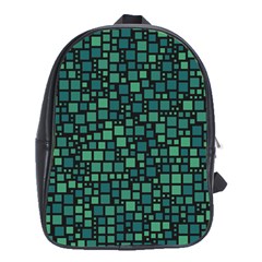 Squares Cubism Geometric Background School Bag (xl)