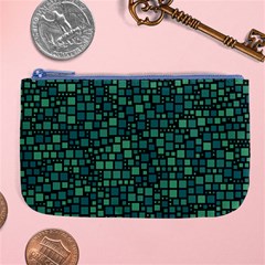 Squares Cubism Geometric Background Large Coin Purse