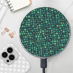 Squares Cubism Geometric Background Wireless Fast Charger(white)